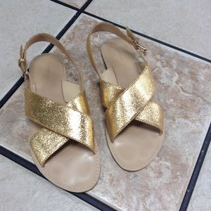 J. Crew gold slides